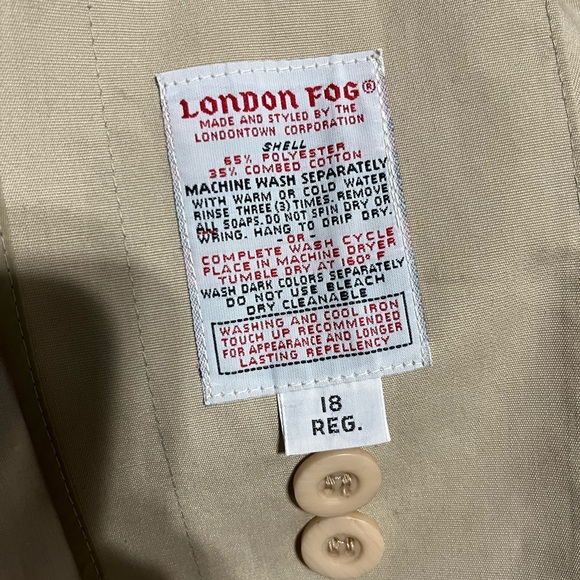 LONDON FOG MAINCOATS Trench Coat Size:18R SKU:O1 - Picture 8 of 8